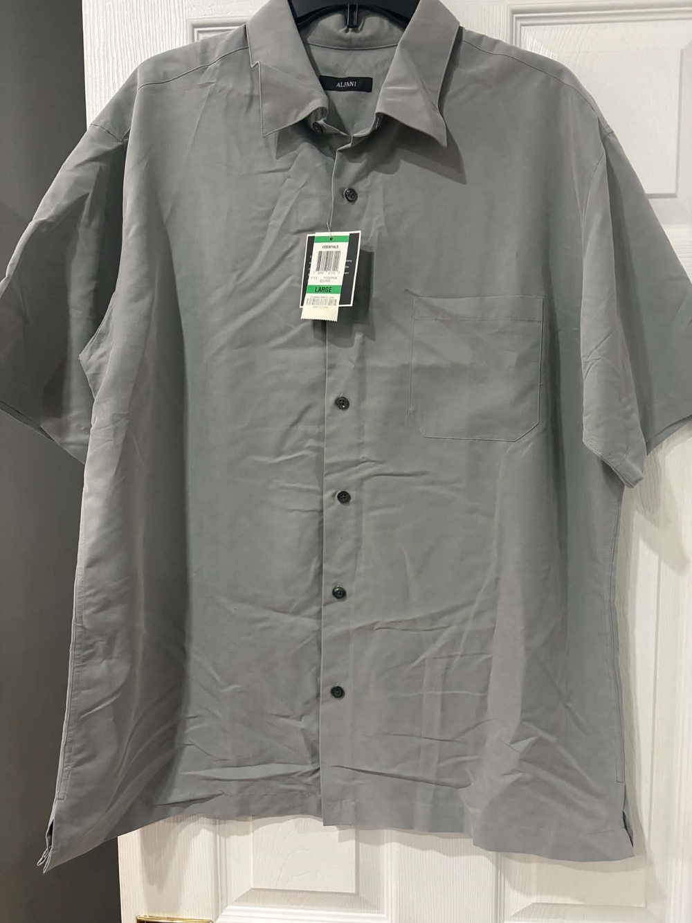 Alfani Gray Short Sleeve Button-Down Shirt